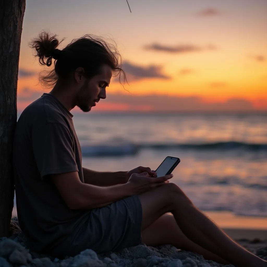 Trabajo remoto desde la playa
